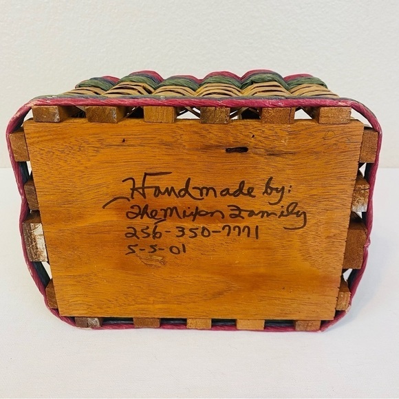 The Mixon Family Handmade Woven Wood Handle Caddy Basket - Picture 7 of 8